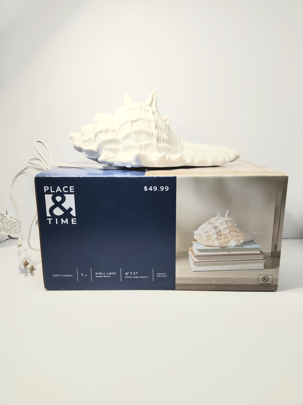 Place & Time Conch Shell Accent Night Light - White